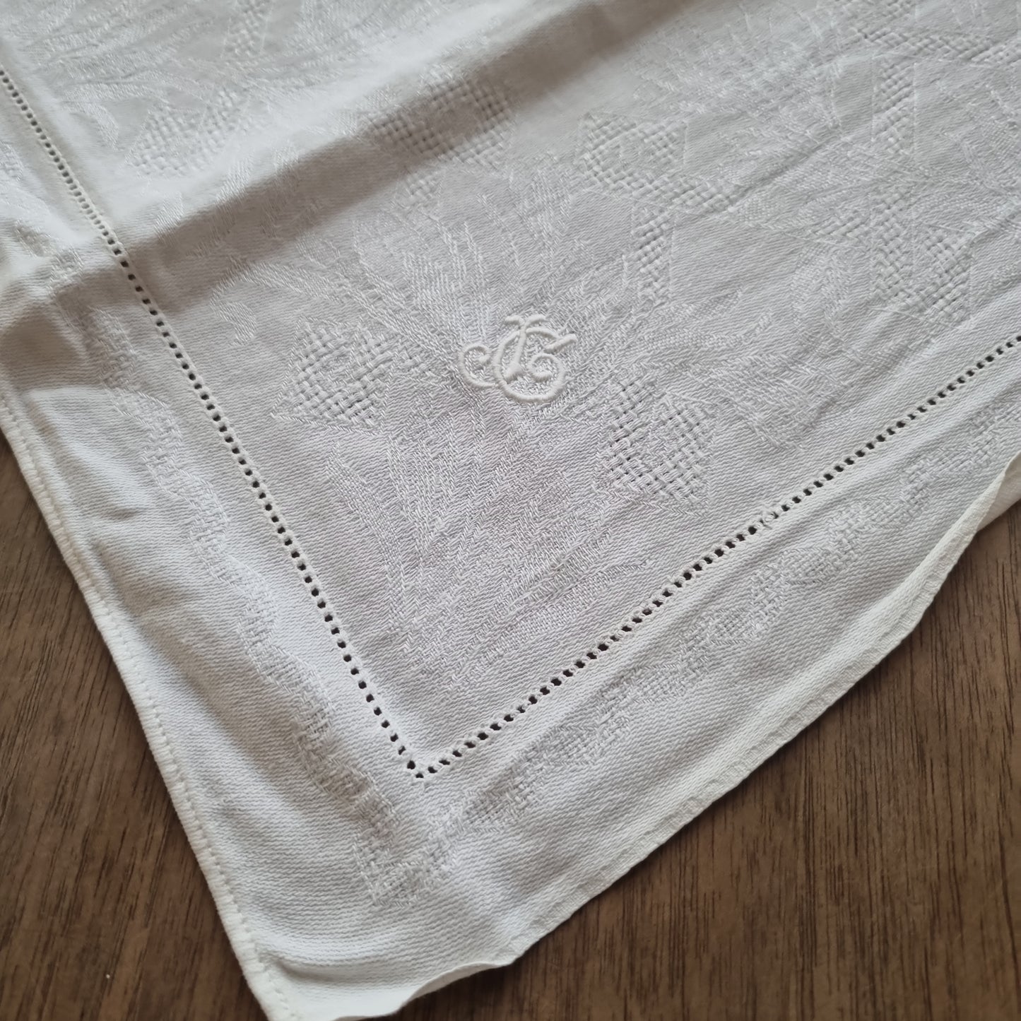 Antike Jugendstil Stoffservietten Serviette mit Initialen J.G