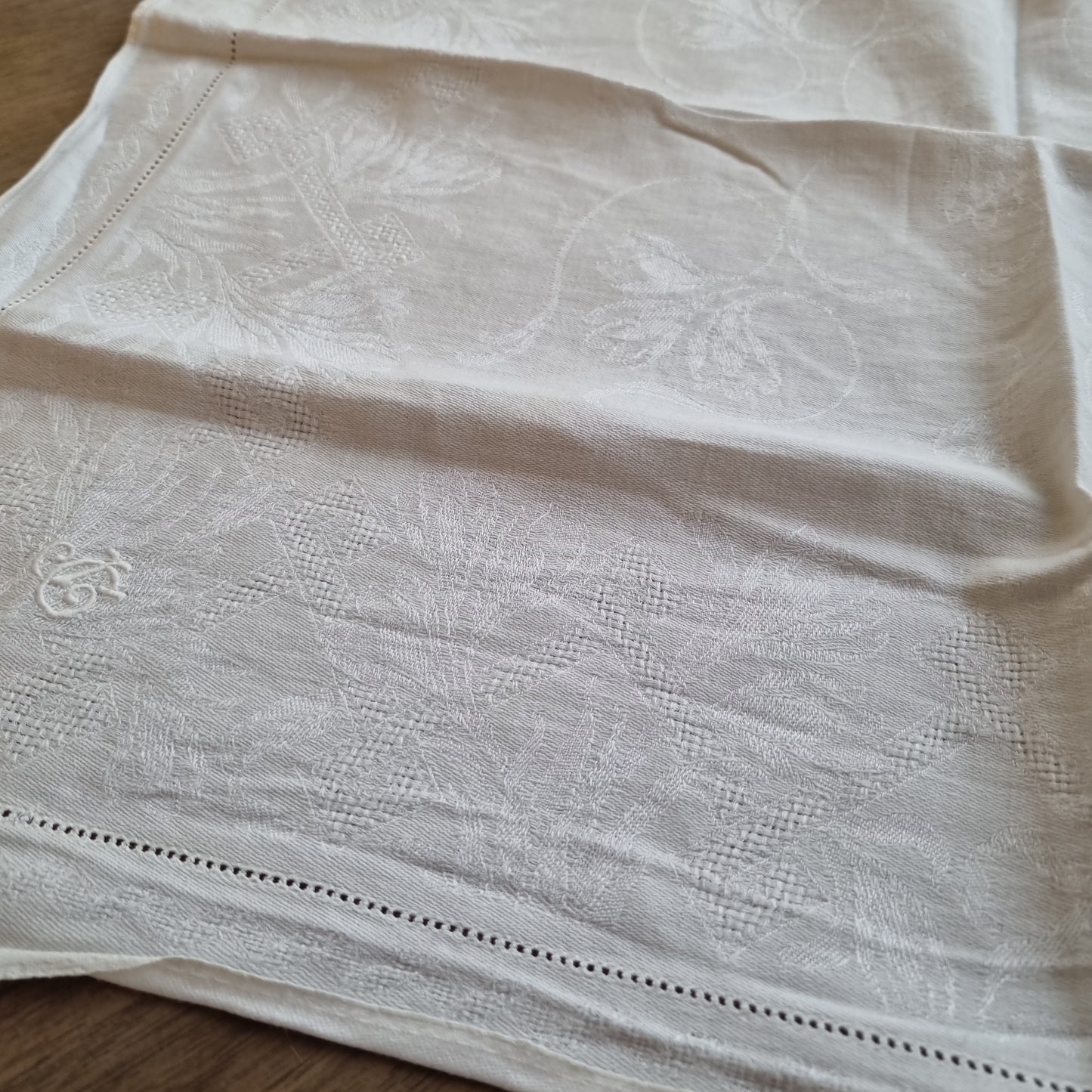 Antike Jugendstil Stoffservietten Serviette mit Initialen J.G