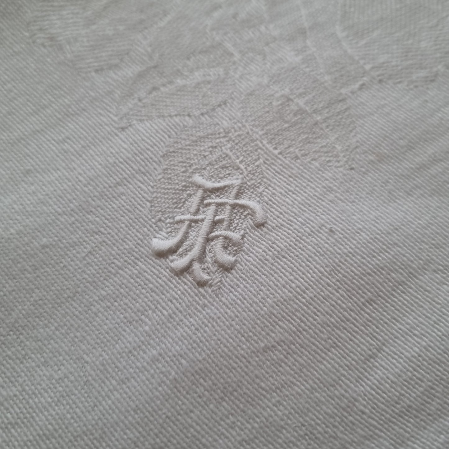 Antike Jugendstil Stoffserviette Serviette mit Initialen A.F