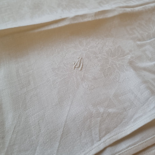 Antike Jugendstil Stoffservietten Serviette mit Initialen J.M