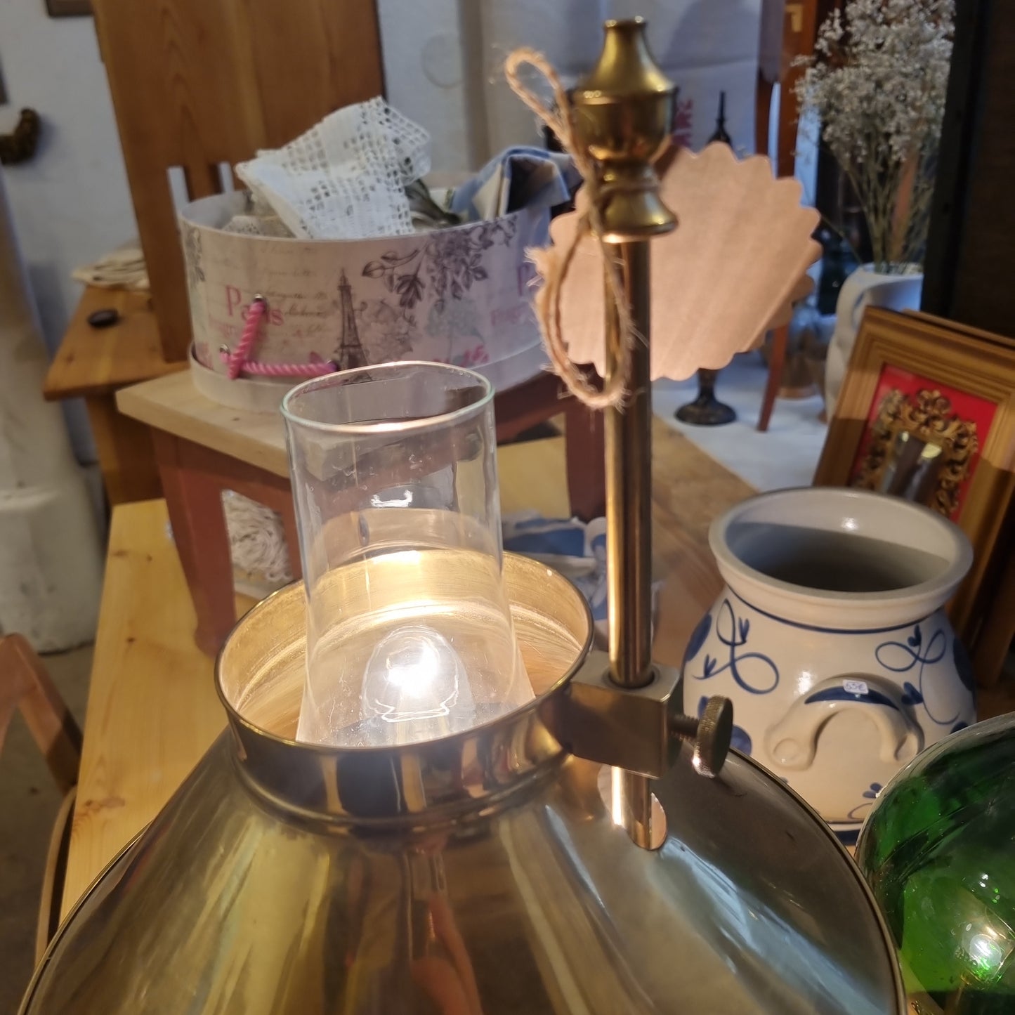 Vintage Lampe Antik Stiel Orient Express wie Öllampe verstellbarer Schirm