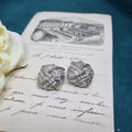Vintage Ohrclips 50er Jahre Massive Runway Ohrringe / Made in West Germany Statement Clips Silber Strass