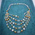Hübsche Vintage Halskette Handmade Kette Kugeln Gold Transparent