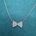 Strasssteinkette Vintage Collier Halskette Strass Kette Modeschmuck funkelnde Steine Schleife