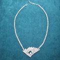 Strasssteinkette Vintage Collier Halskette Strass Kette Modeschmuck funkelnde Steine mit Perlen