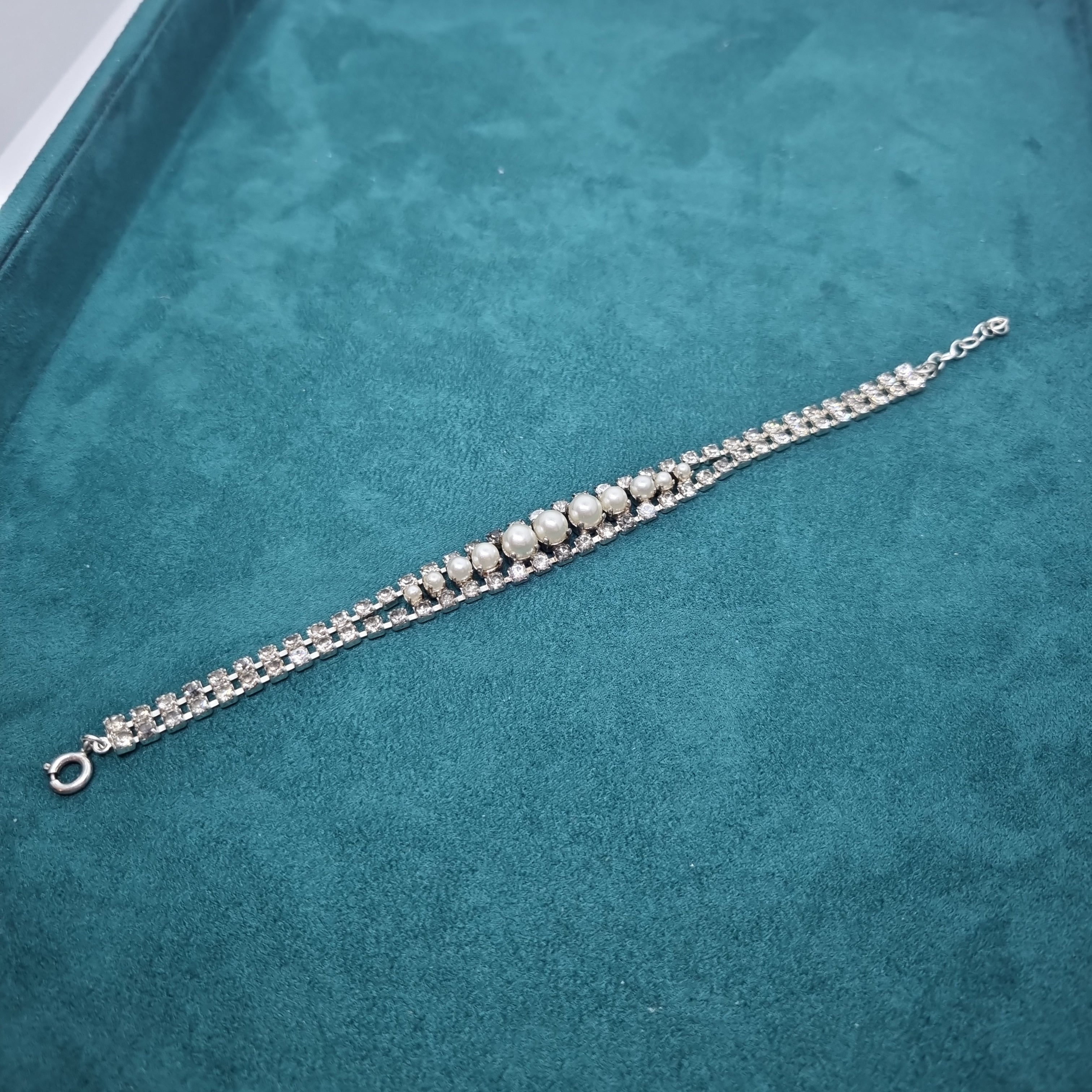 Strassstein Armband Vintage Strass Kette Modeschmuck funkelnde Steine Perlen