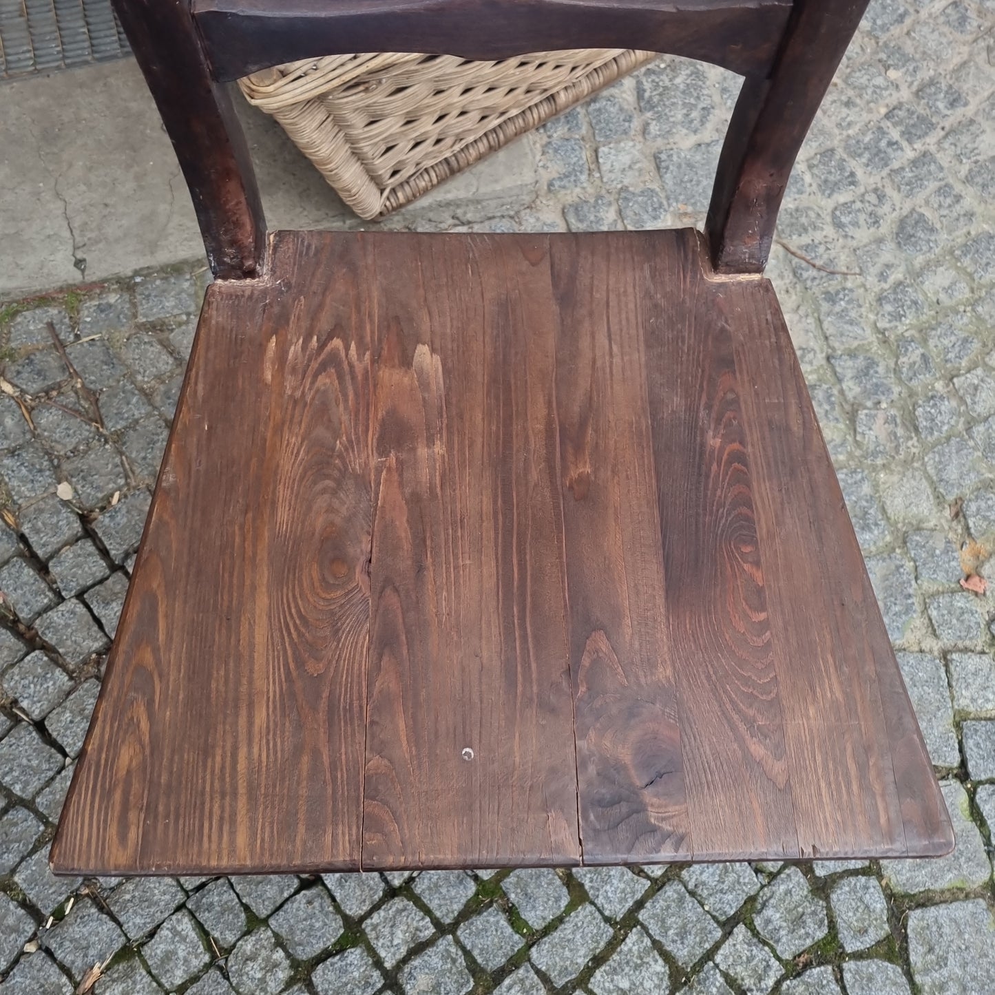 Antiker Biedermeier Stuhl Esszimmerstuhl braun Massiv Holz