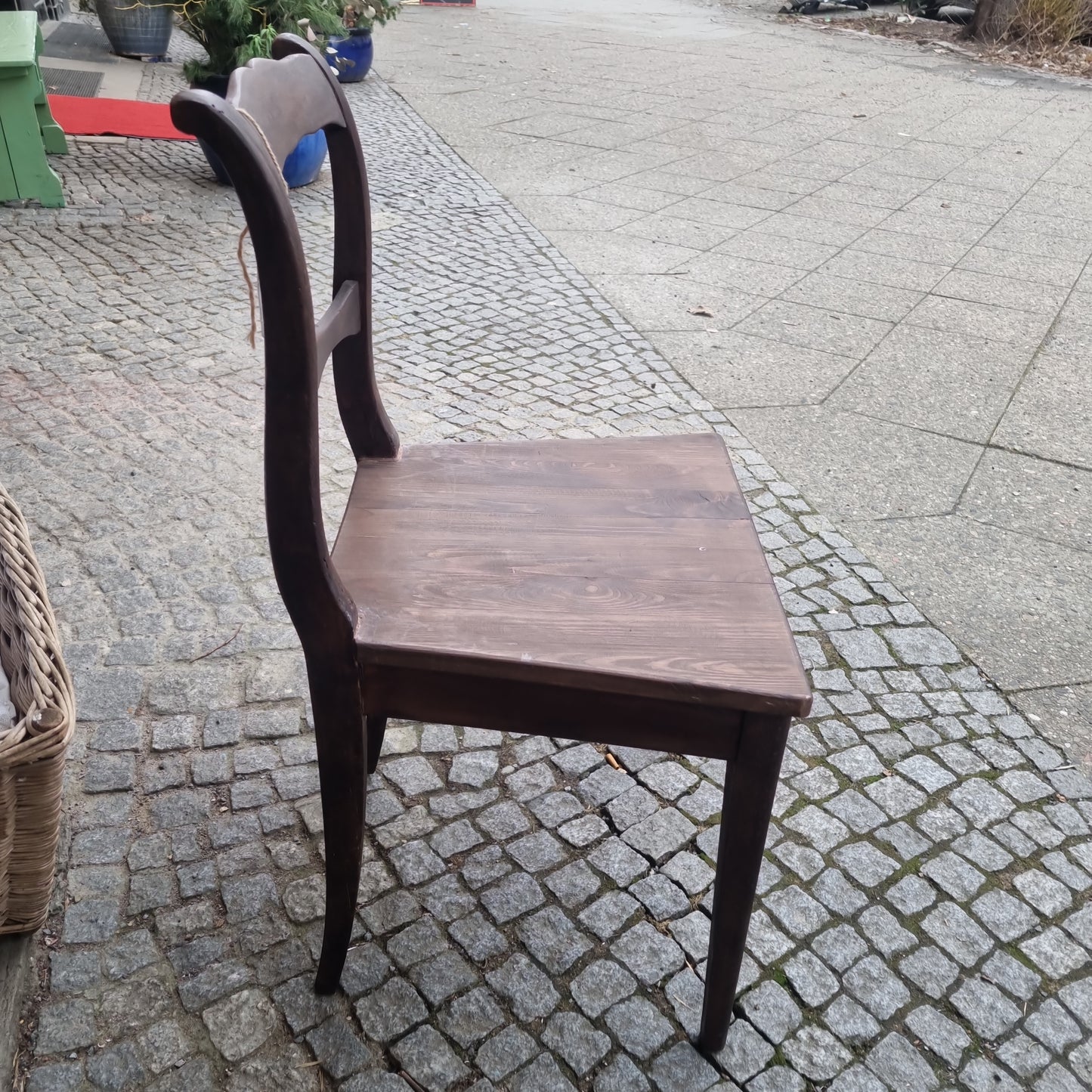 Antiker Biedermeier Stuhl Esszimmerstuhl braun Massiv Holz