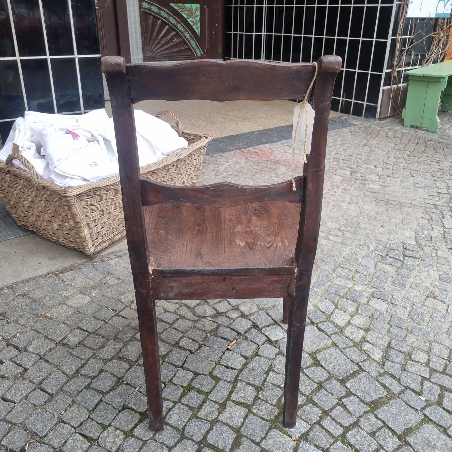 Antiker Biedermeier Stuhl Esszimmerstuhl braun Massiv Holz