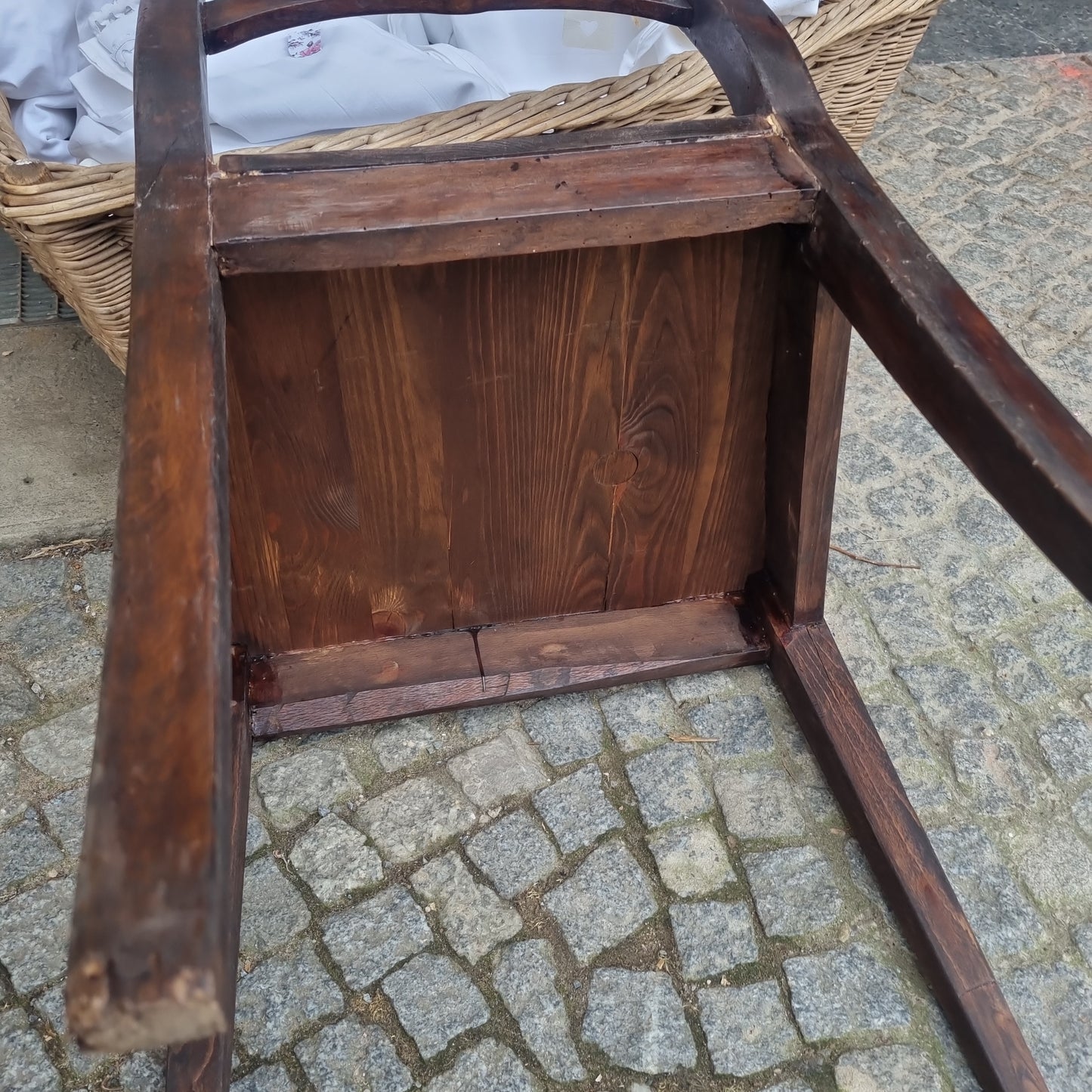 Antiker Biedermeier Stuhl Esszimmerstuhl braun Massiv Holz