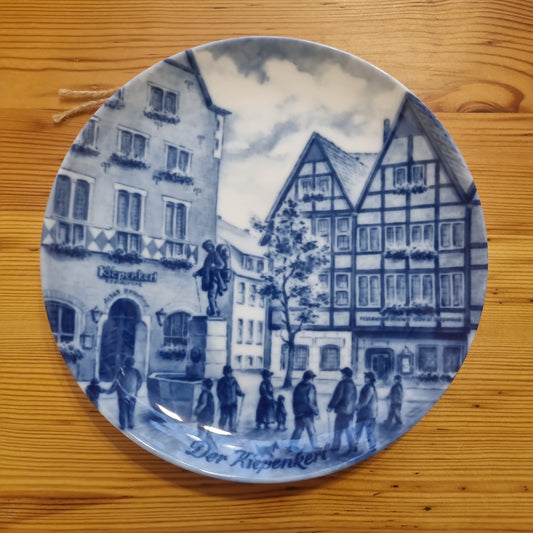 Antiker Berlin Design Wandteller Sammelteller Kiepenkerl zu Münster blau weiß