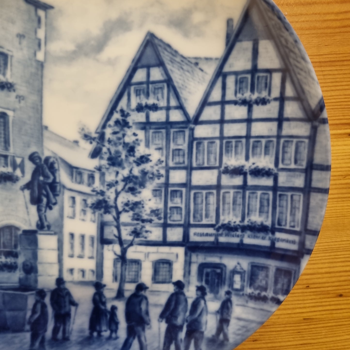 Antiker Berlin Design Wandteller Sammelteller Kiepenkerl zu Münster blau weiß