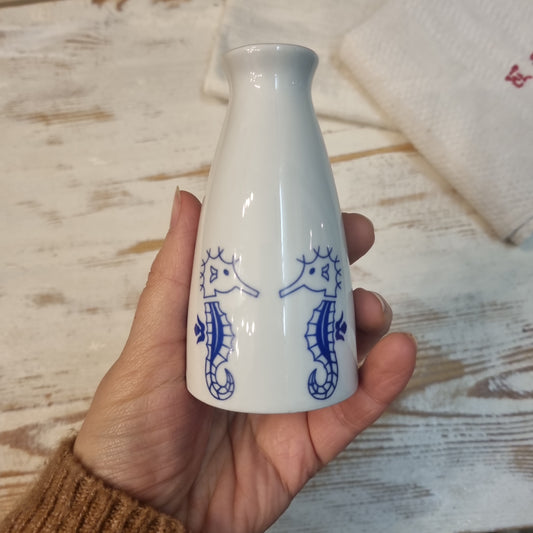 Vintage Vase klein Porzellan Seepferdchen VEB Wagner & Apfel 1970
