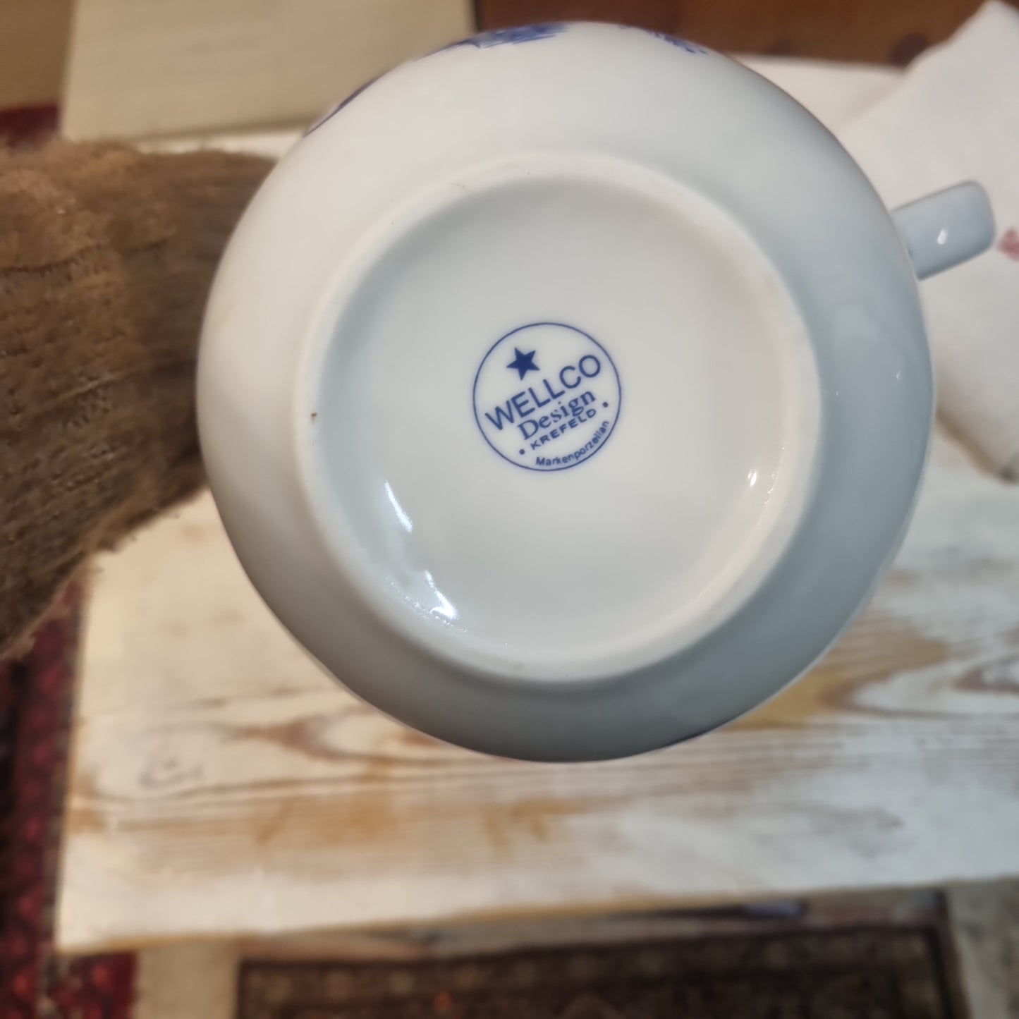 Wellco Design Krefeld Zwiebelmuster Kaffeekanne Kanne Tee Vintage blau weiß