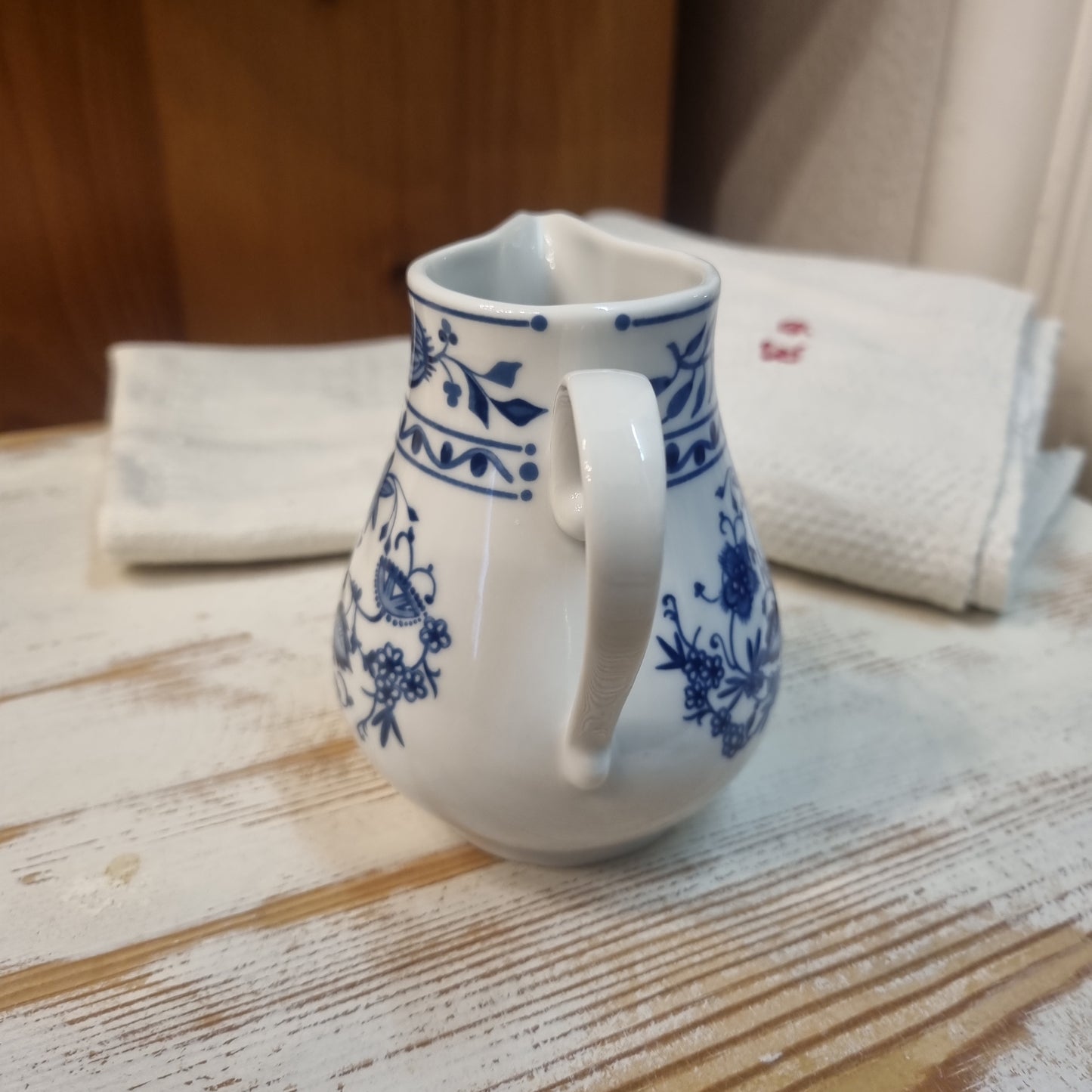 Altes Milchkännchen Sahnekännchen Indisch Blau Zwiebelmuster Kobalt Vintage DDR Kahla