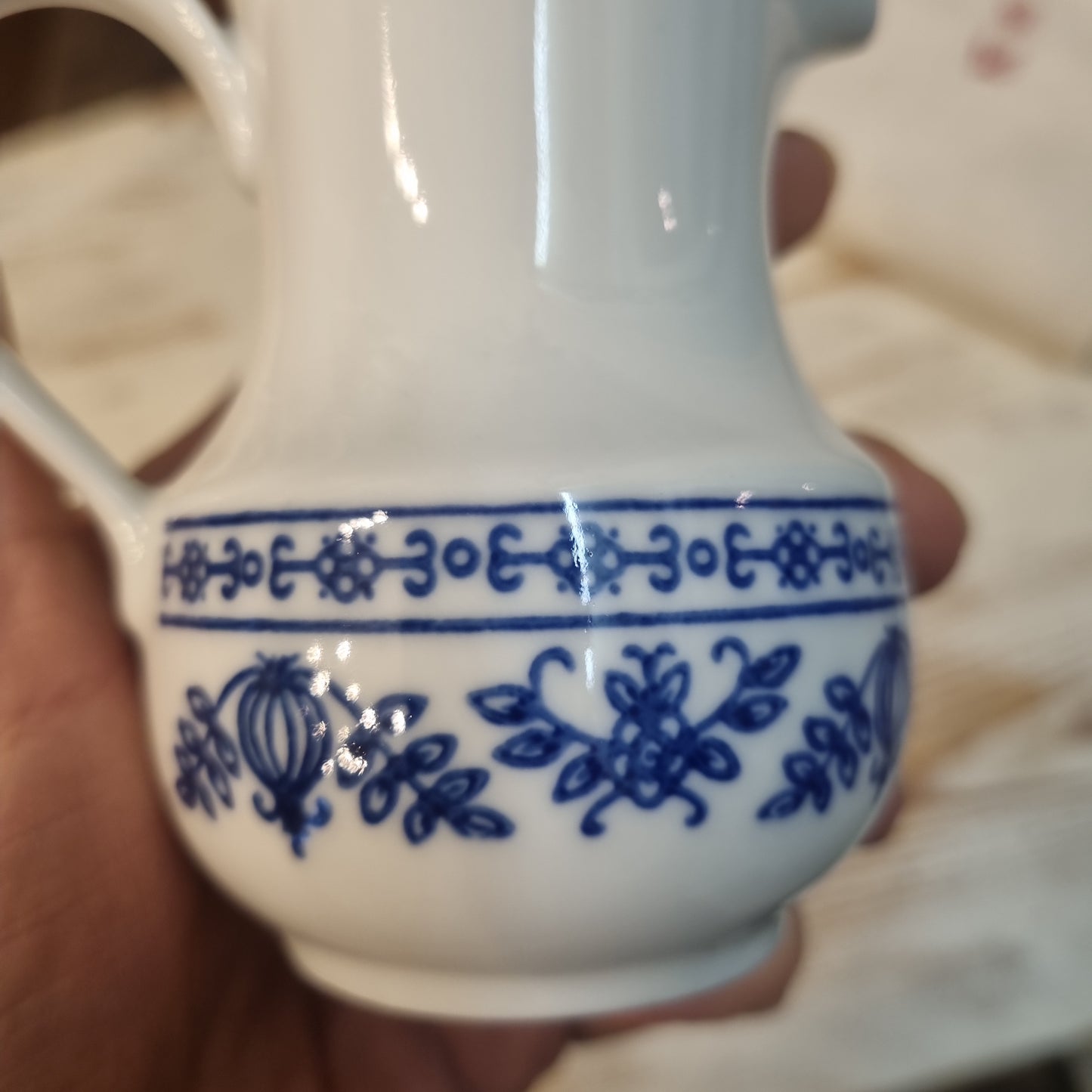 Altes Milchkännchen Sahnekännchen Indisch Blau Zwiebelmuster KahlaVintage DDR