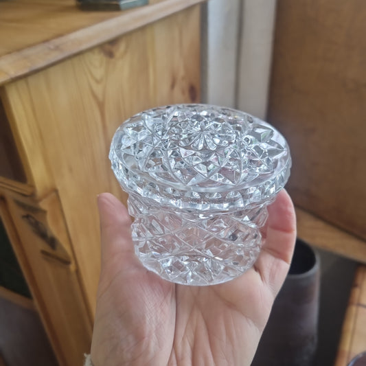 Vintage Kristall Glas Deckel Dose Glas mit Deckel