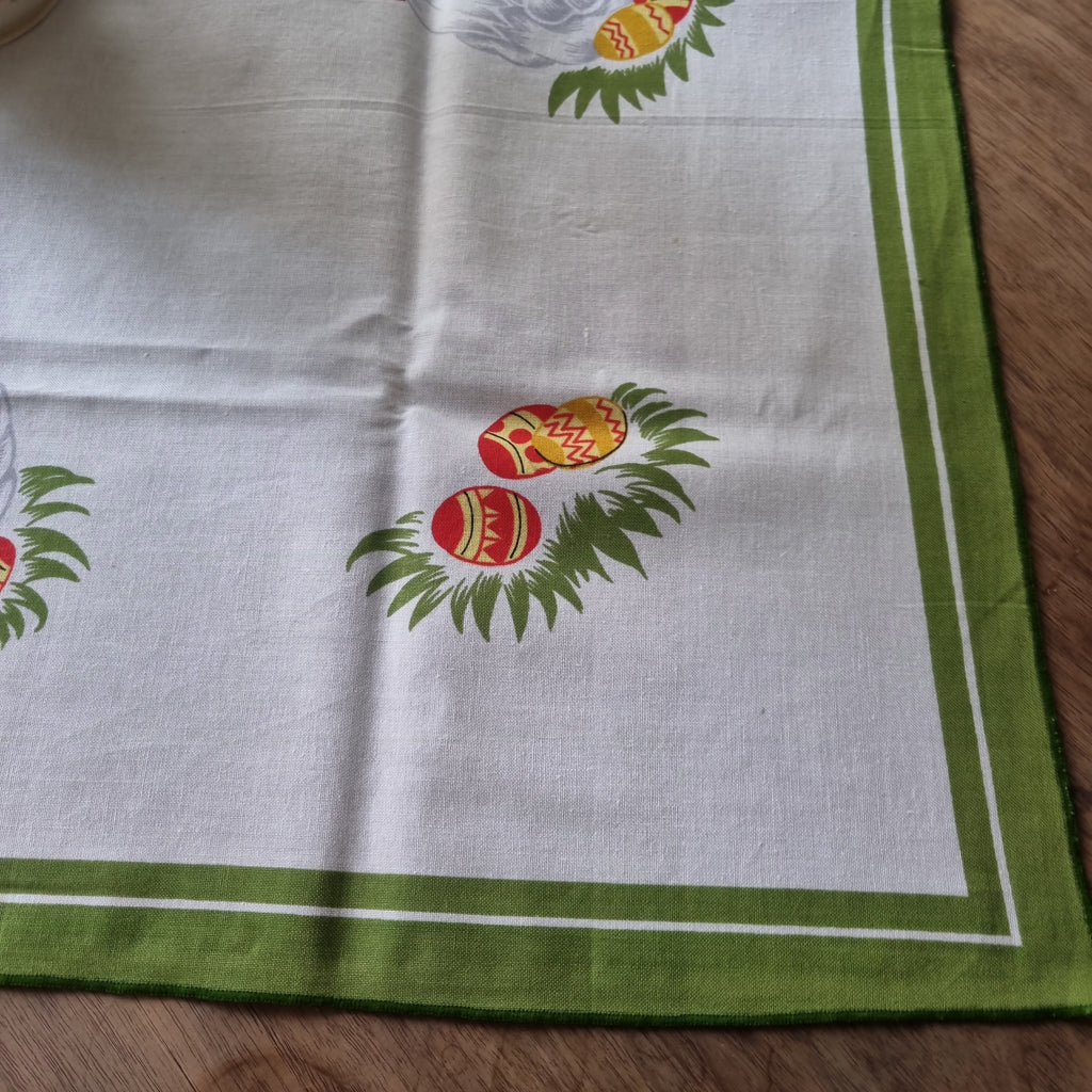 Altes DDR Retro Vintage Ostern Tischdecke / Mitteldecke Baumwolle 80x80cm 🤍