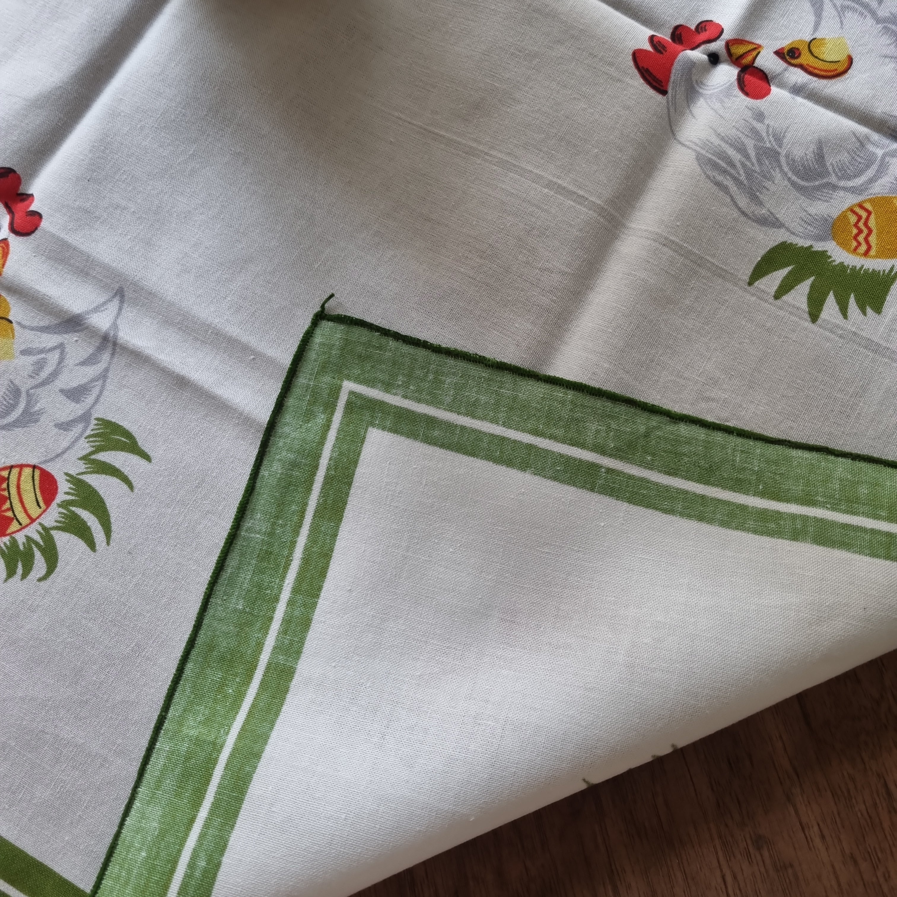 Altes DDR Retro Vintage Ostern Tischdecke / Mitteldecke Baumwolle 80x80cm 🤍