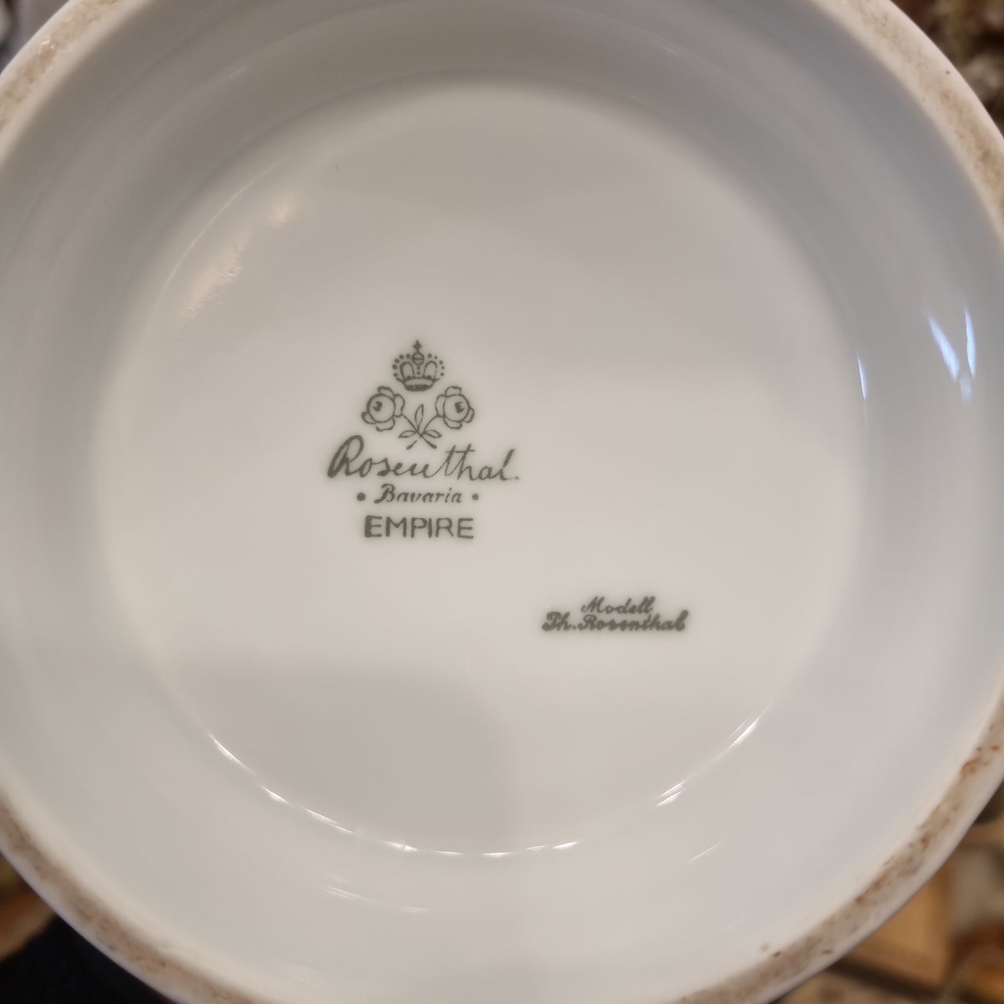 Antike Rosenthal Bavaria Empire Porzellan Kaffeekanne Teekanne Groß mit Blumenmuster