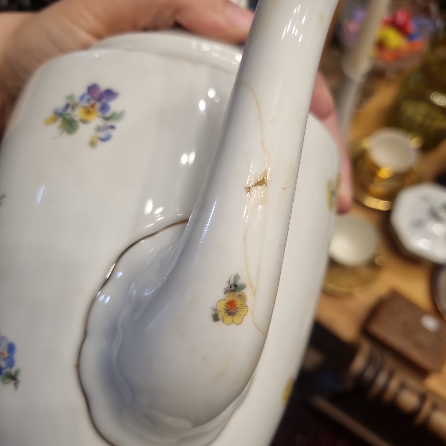 Antike Rosenthal Bavaria Empire Porzellan Kaffeekanne Teekanne Groß mit Blumenmuster