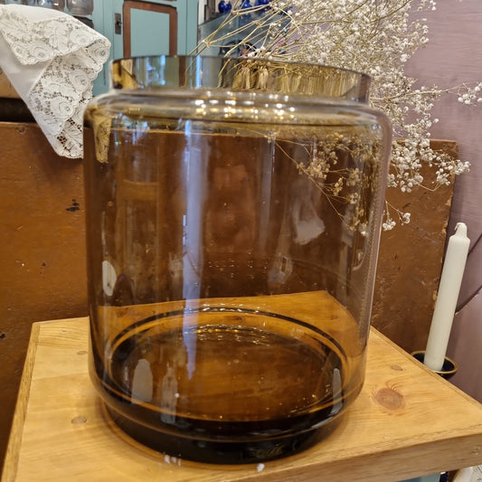 Braune Rauchglas Glas Vase Groß Vintage