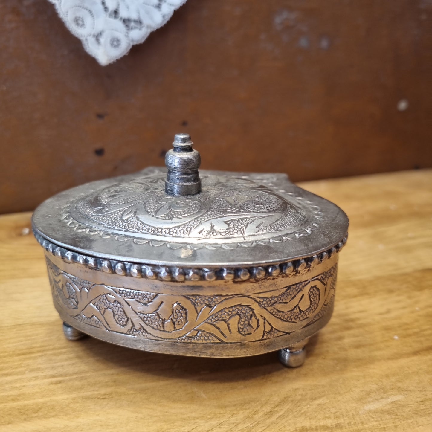 Silber Schatulle orientalisch Schmuckschatulle Alt Vintage