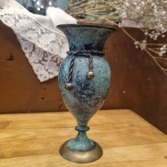 Alte Messing Vase Patina Dekoration