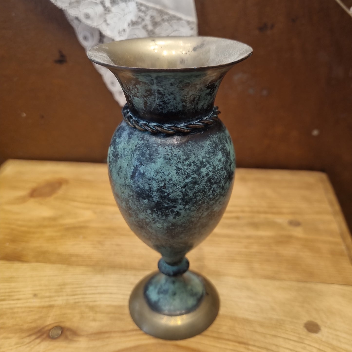 Alte Messing Vase Patina Dekoration