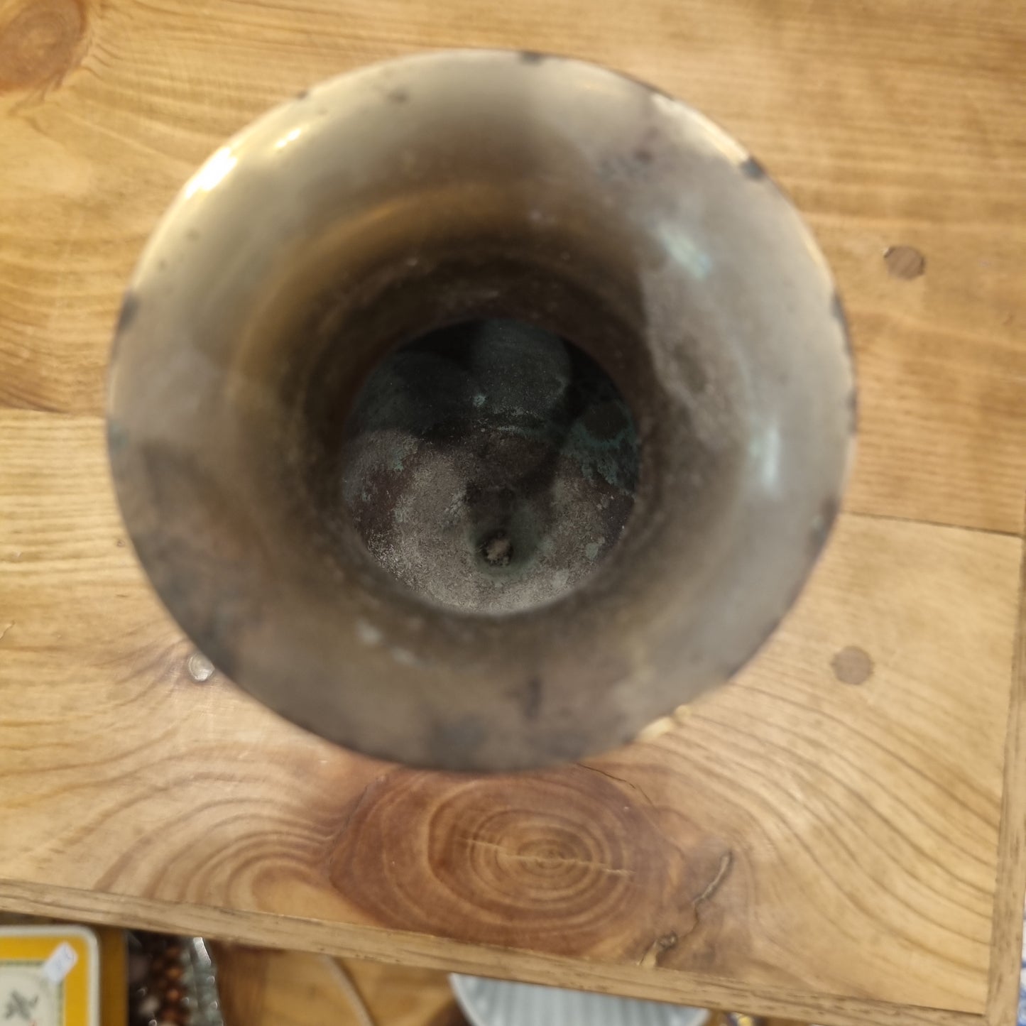 Alte Messing Vase Patina Dekoration