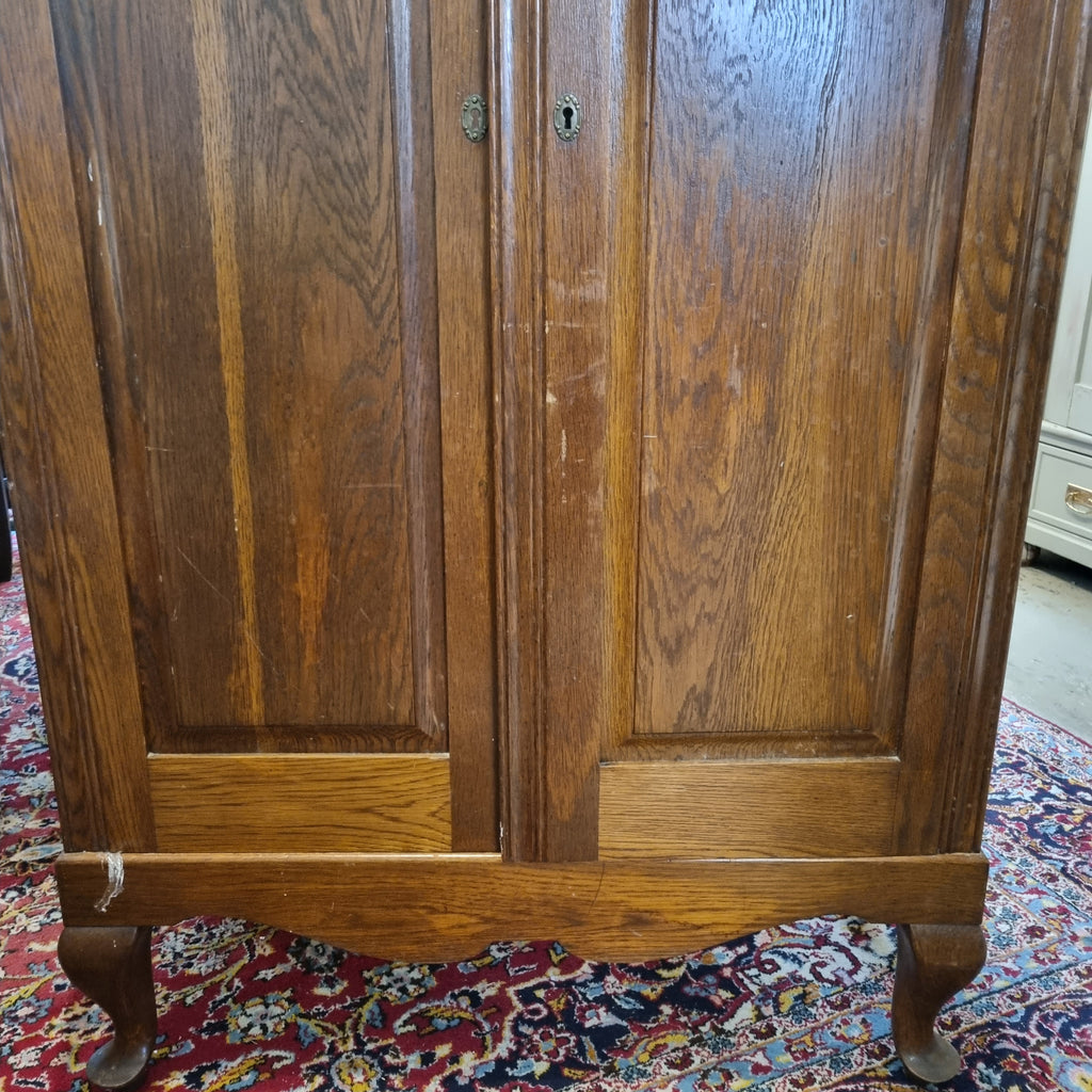 Alte Vitrine Bücherschrank Regal aus massiven Eichenholz - Originalzustand