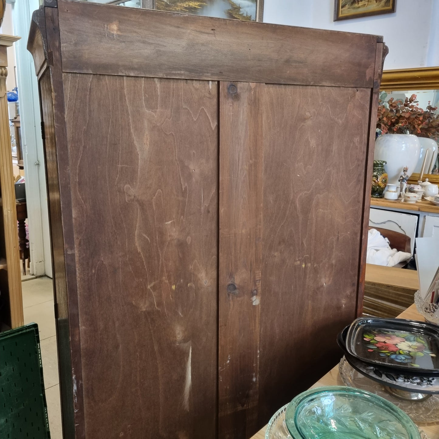 Alte Vitrine Bücherschrank Regal aus massiven Eichenholz - Originalzustand