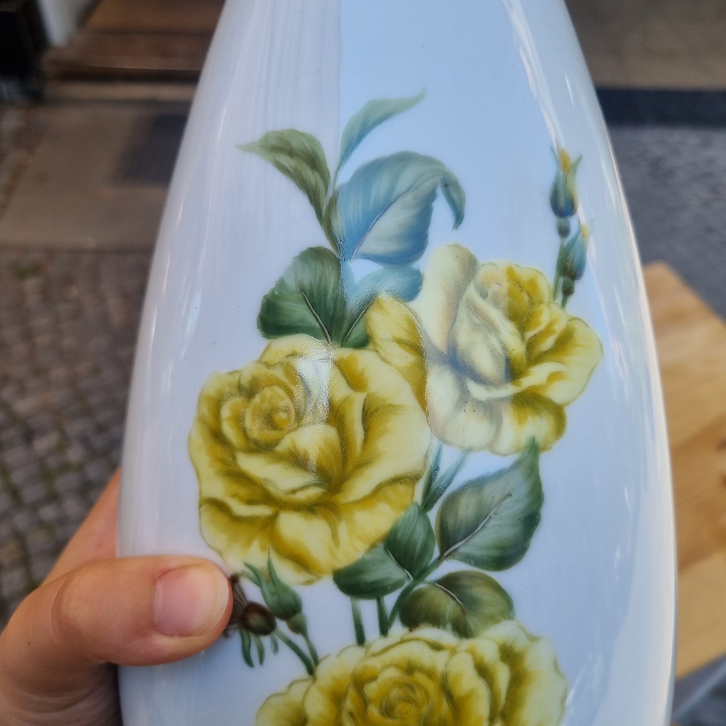 Handbemalte Porzellan Vase von Thomas Vintage Germany 40er Jahre