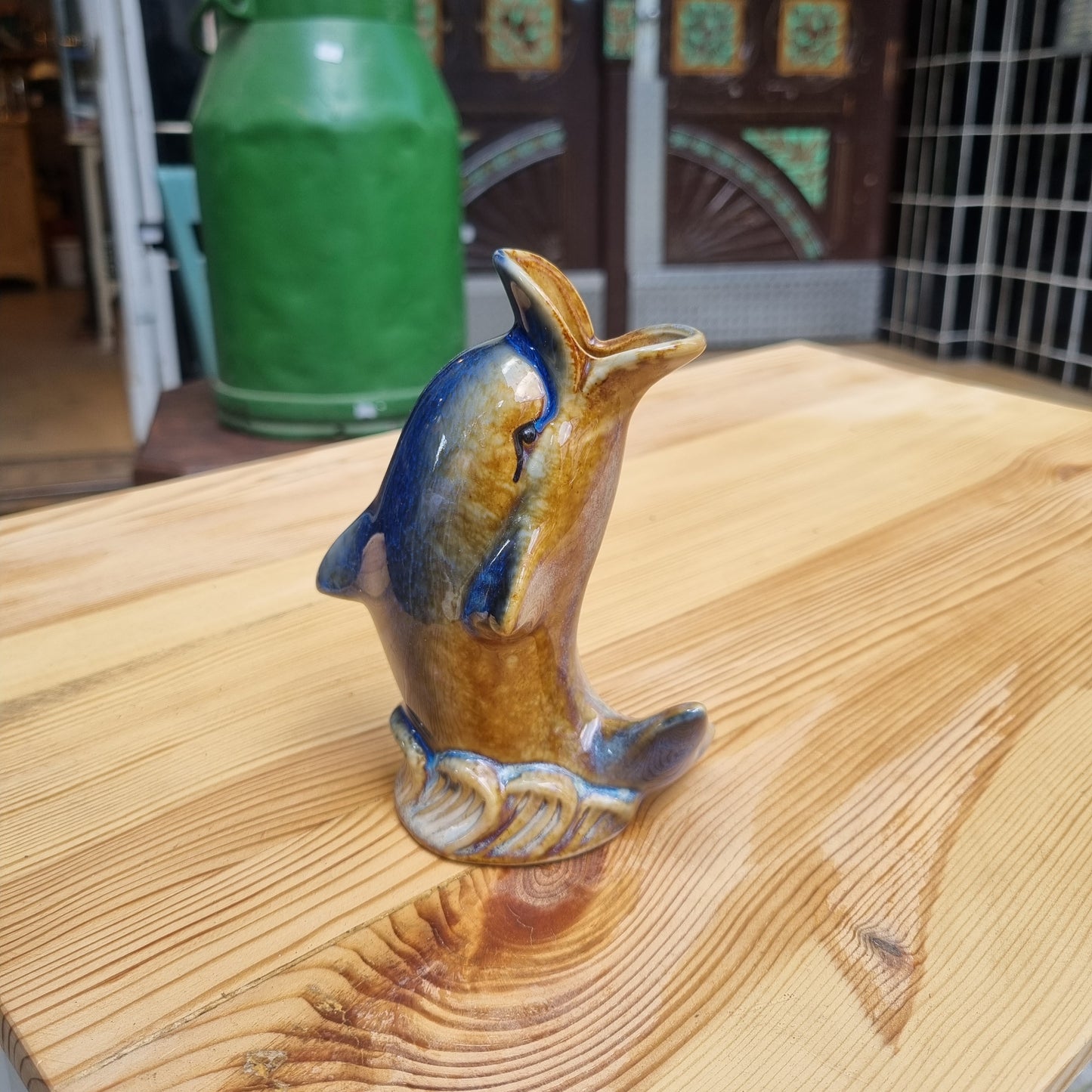 Vintage Keramik Delfin Retro Figur Vase