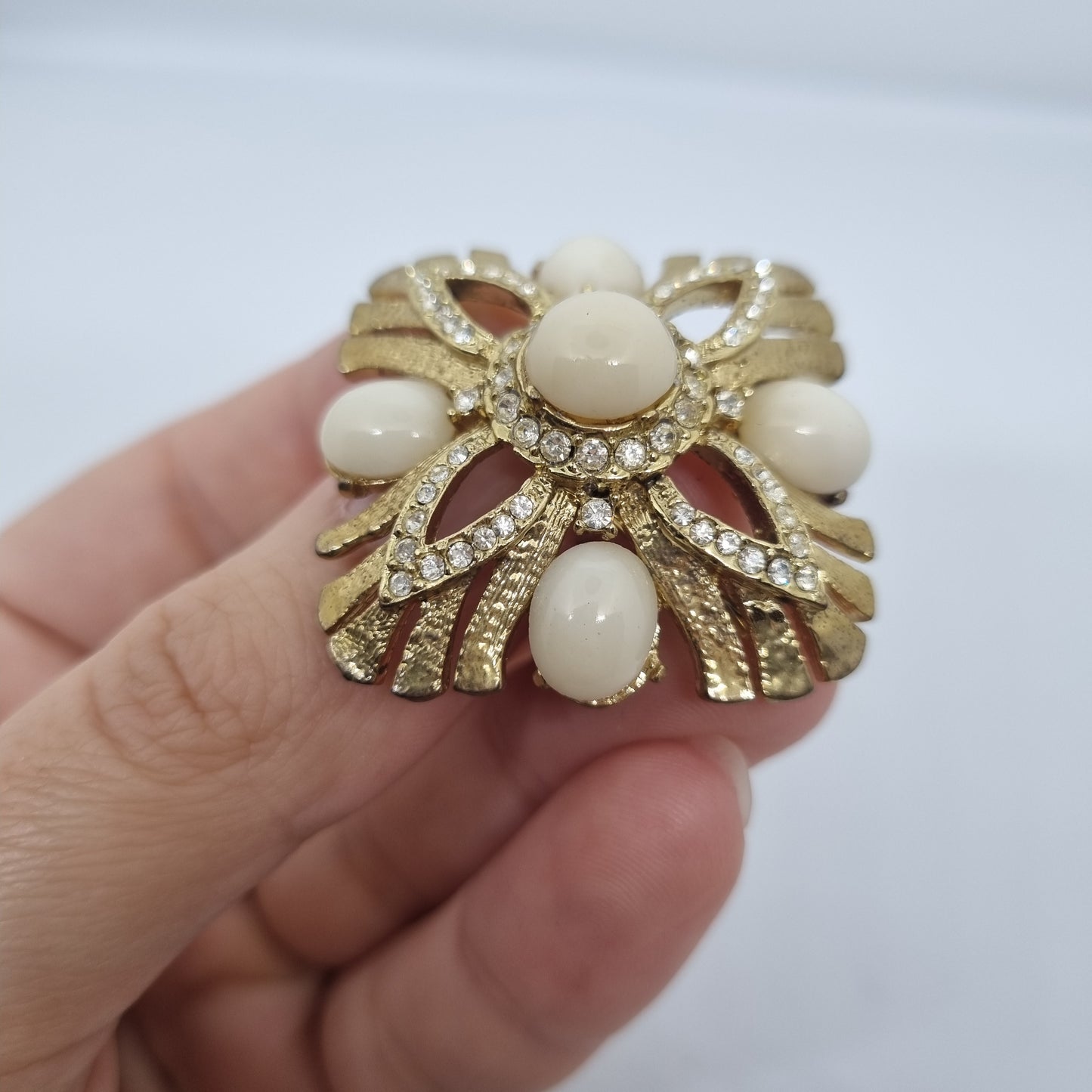 Einzigartige große Antike Brosche aus den 50ern Modeschmuck Art Deco "Hello Tiffany!"