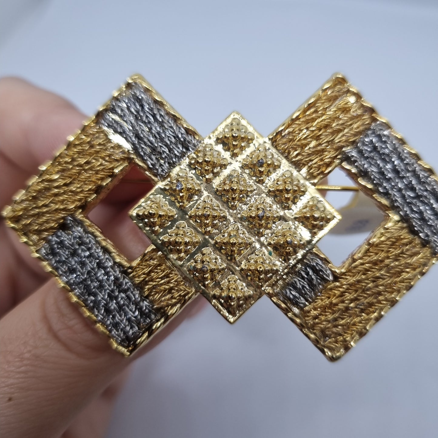 Einzigartige große Antik Brosche aus den 50ern Modeschmuck "Art Deco Schleife"