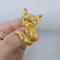 Einzigartige Antik Brosche aus den 50ern Modeschmuck"Golden Fox"