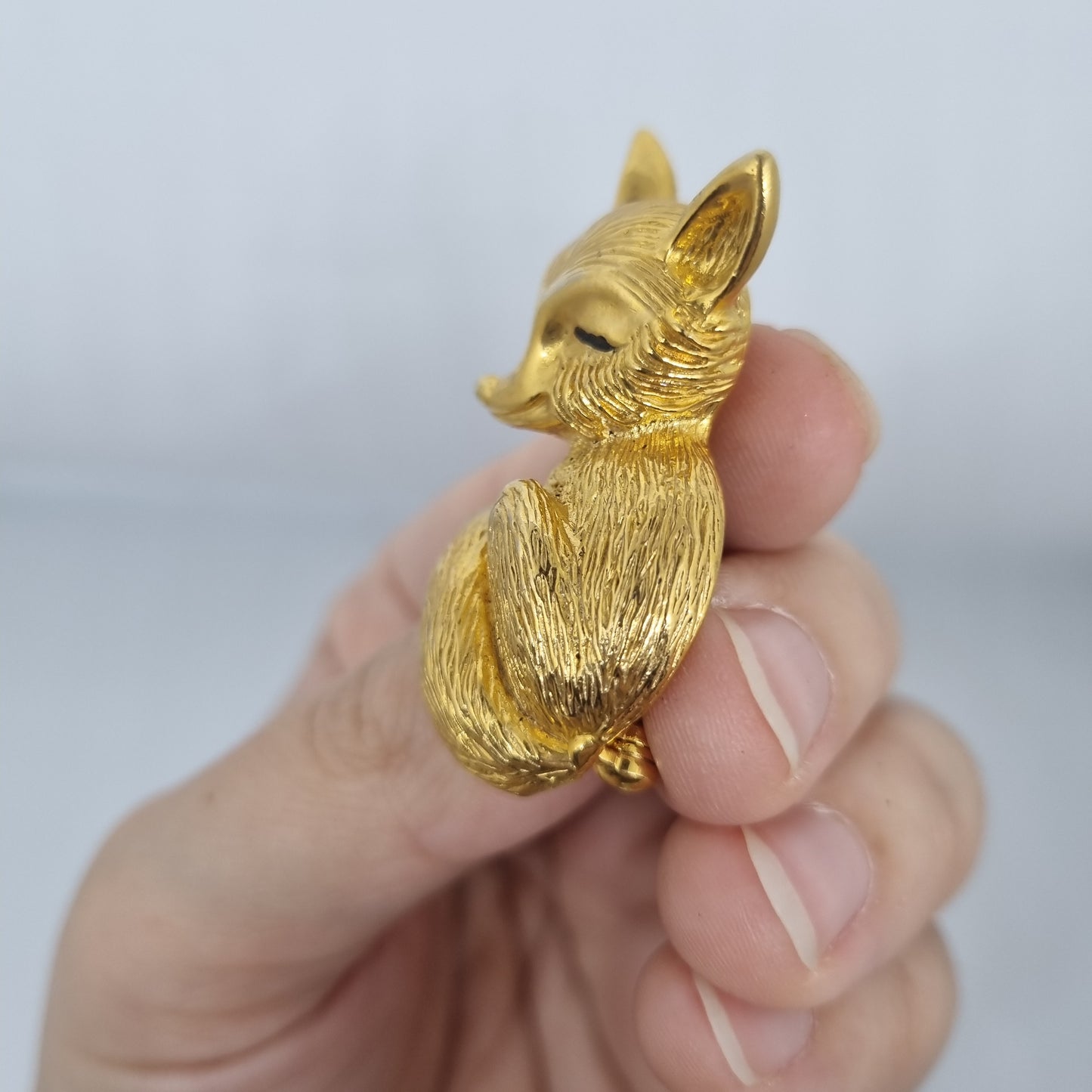 Einzigartige Antik Brosche aus den 50ern Modeschmuck"Golden Fox"