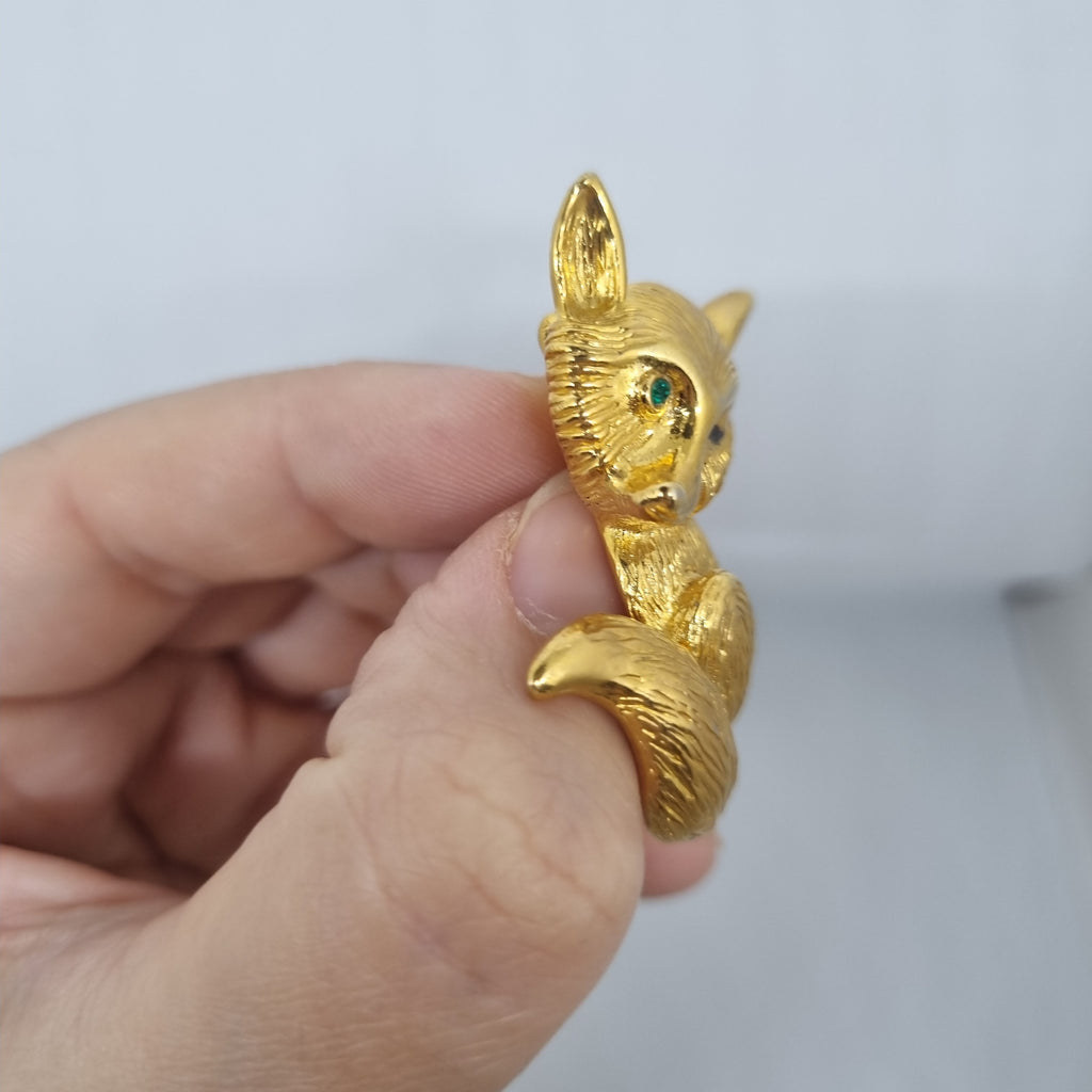 Einzigartige Antik Brosche aus den 50ern Modeschmuck"Golden Fox"