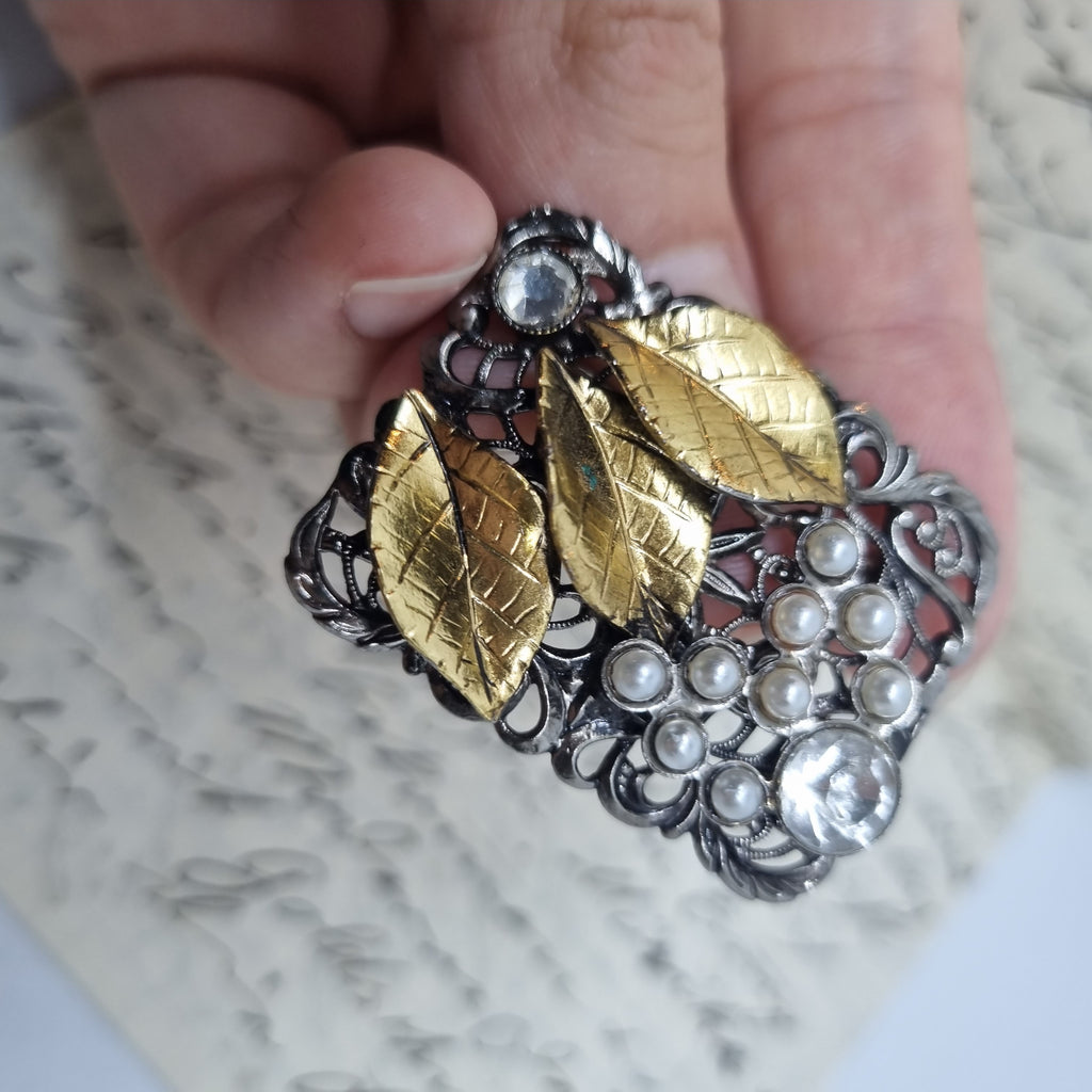 Einzigartige Antik Brosche aus den 50ern Modeschmuck Art Jugenstil