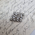 Einzigartige Jugenstil Art Antik Brosche aus den 50ern Modeschmuck Silber Perlen Bridgerton