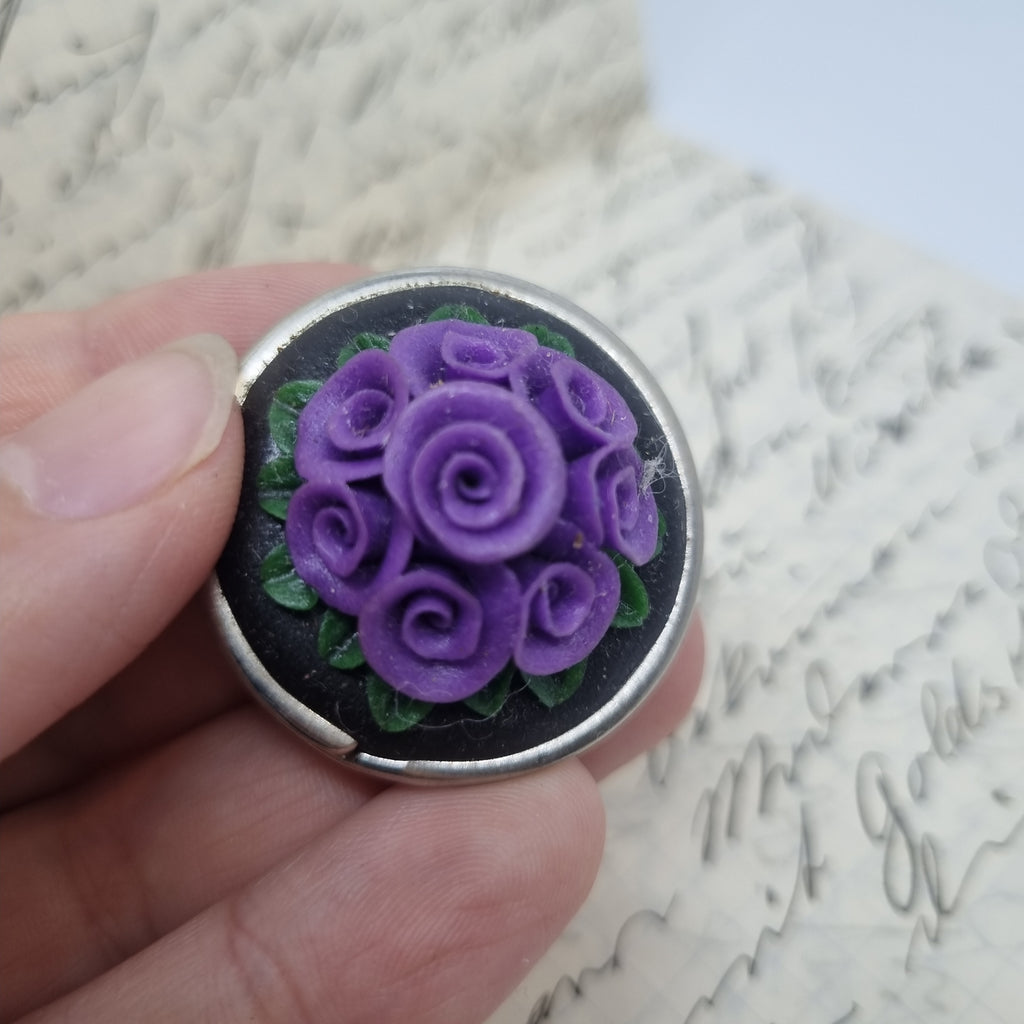 Einzigartige Rosen Antik Brosche aus den 50ern Modeschmuck Handarbeit Bouqeut