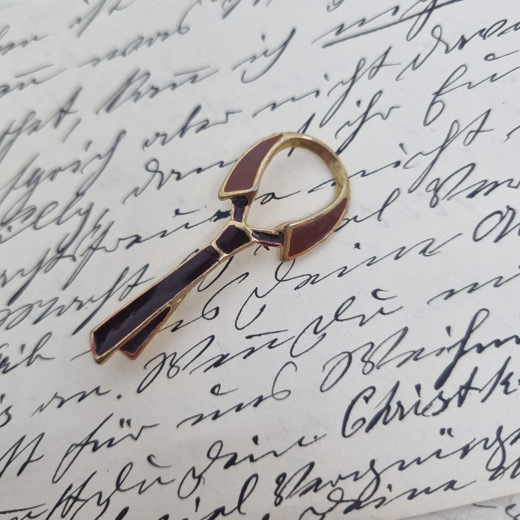 Einzigartige Vintage Brosche Anstecker Antik 50er Jahre Krawatten Motiv