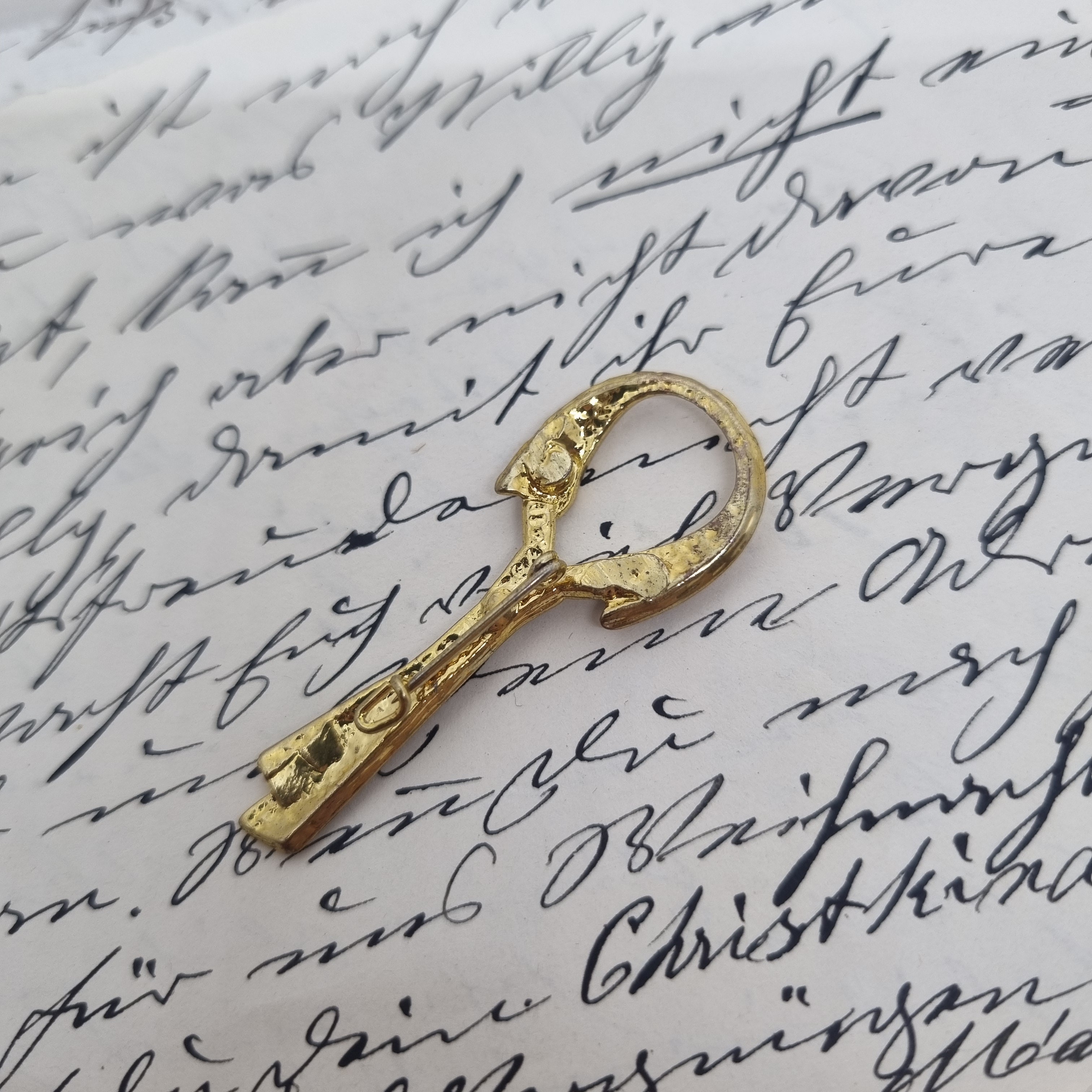 Einzigartige Vintage Brosche Anstecker Antik 50er Jahre Krawatten Motiv