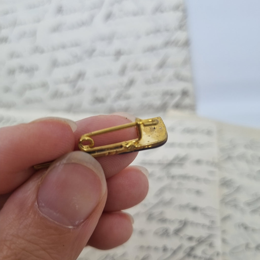 Pin Tabak Pfeife Vintage Brosche Antik 50er Jahre Gold Lila