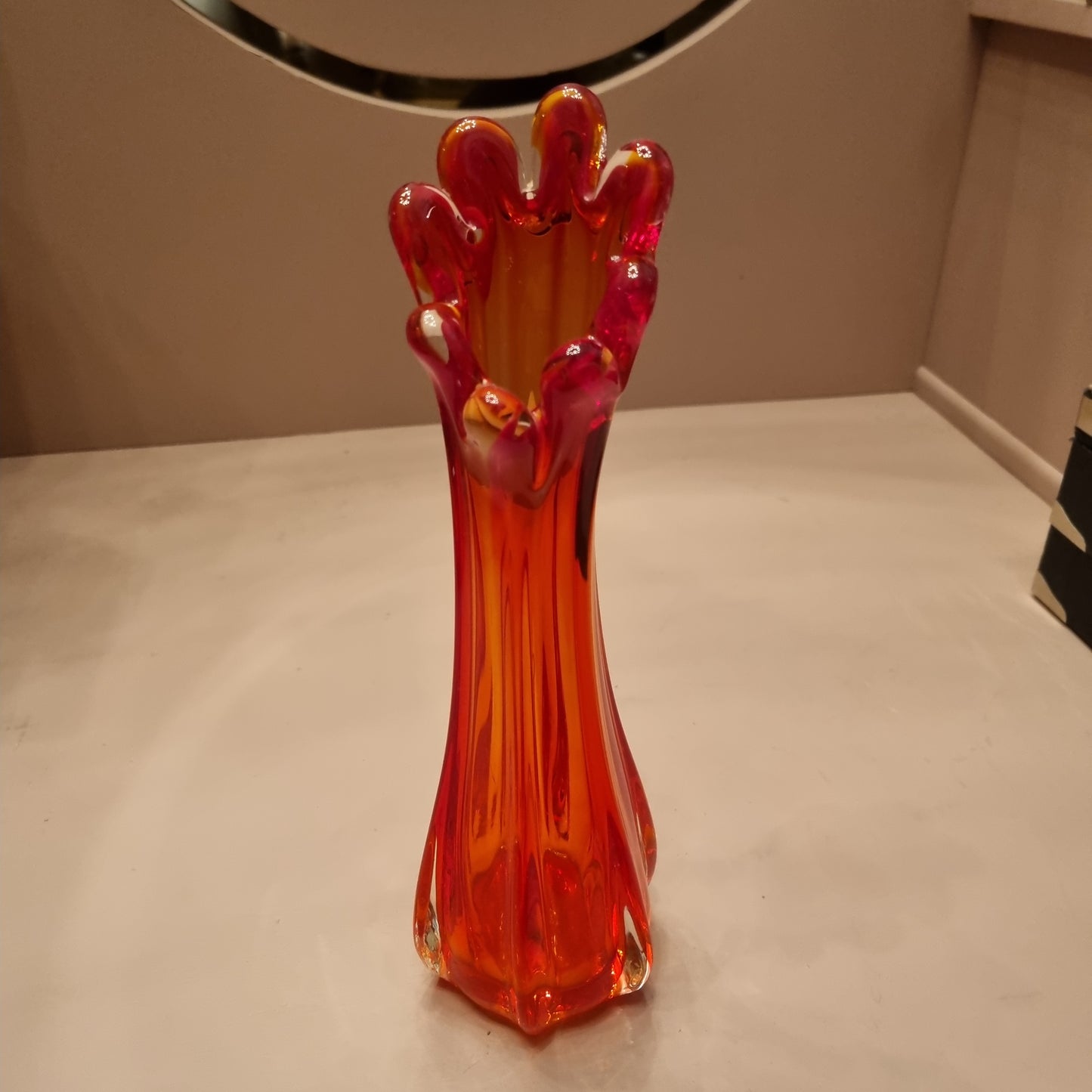 Retro Vintage Vase Orange Lava