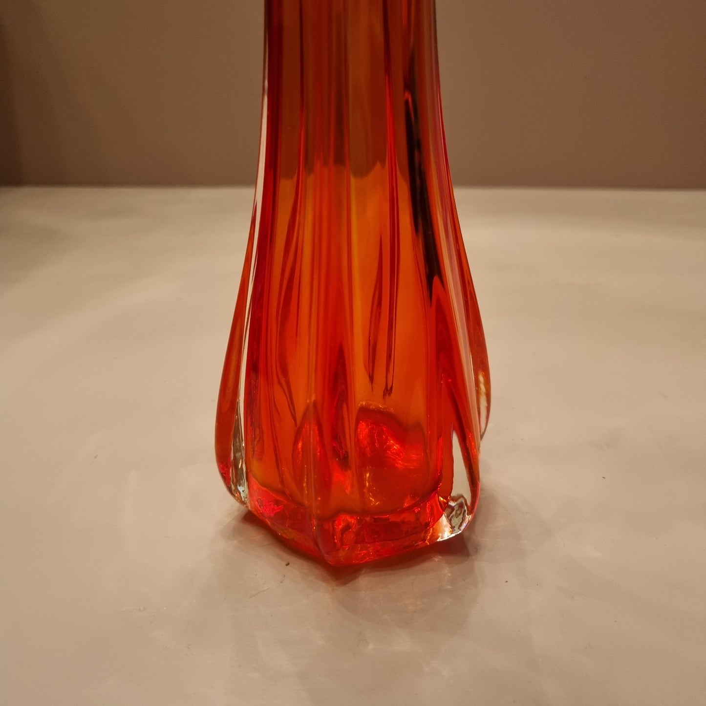 Retro Vintage Vase Orange Lava