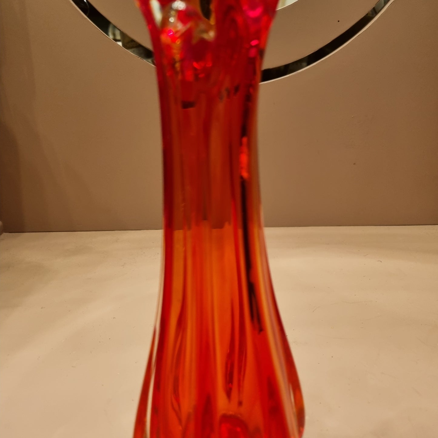 Retro Vintage Vase Orange Lava