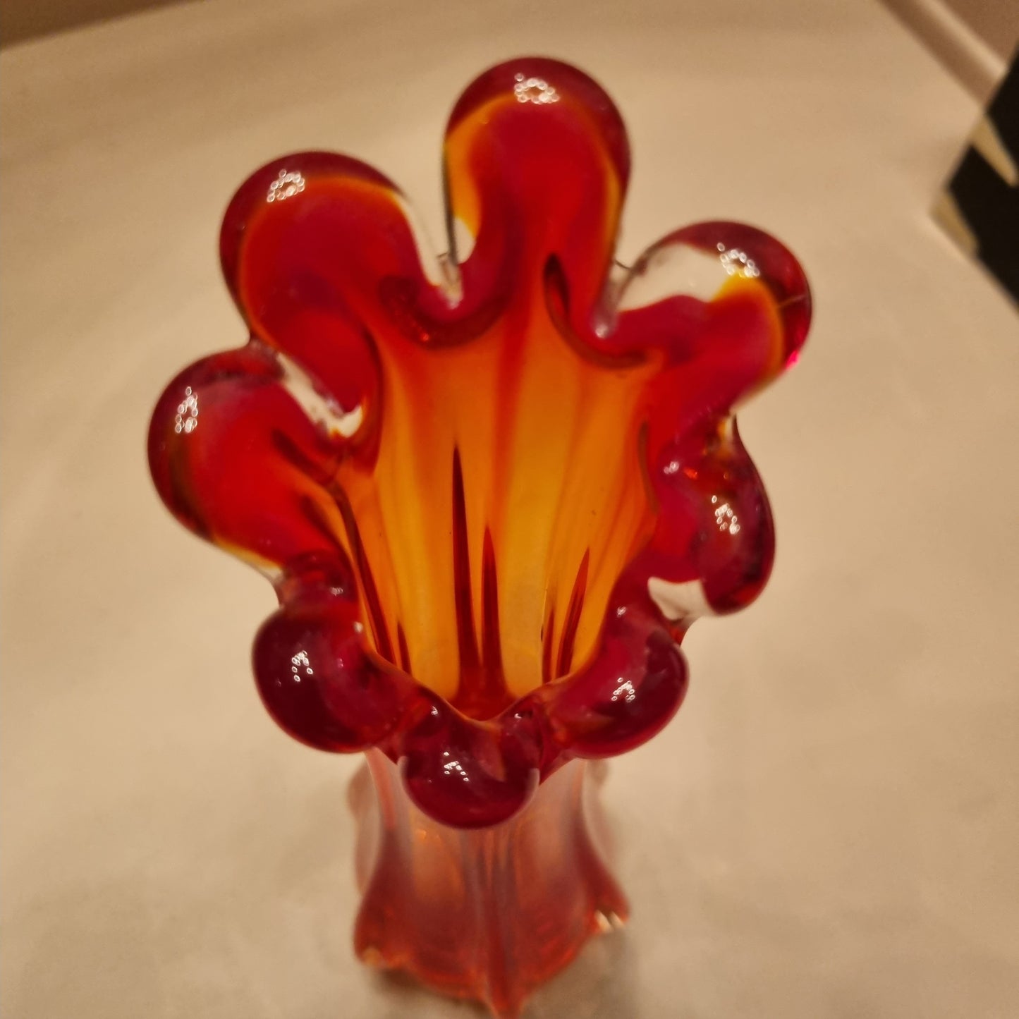 Retro Vintage Vase Orange Lava