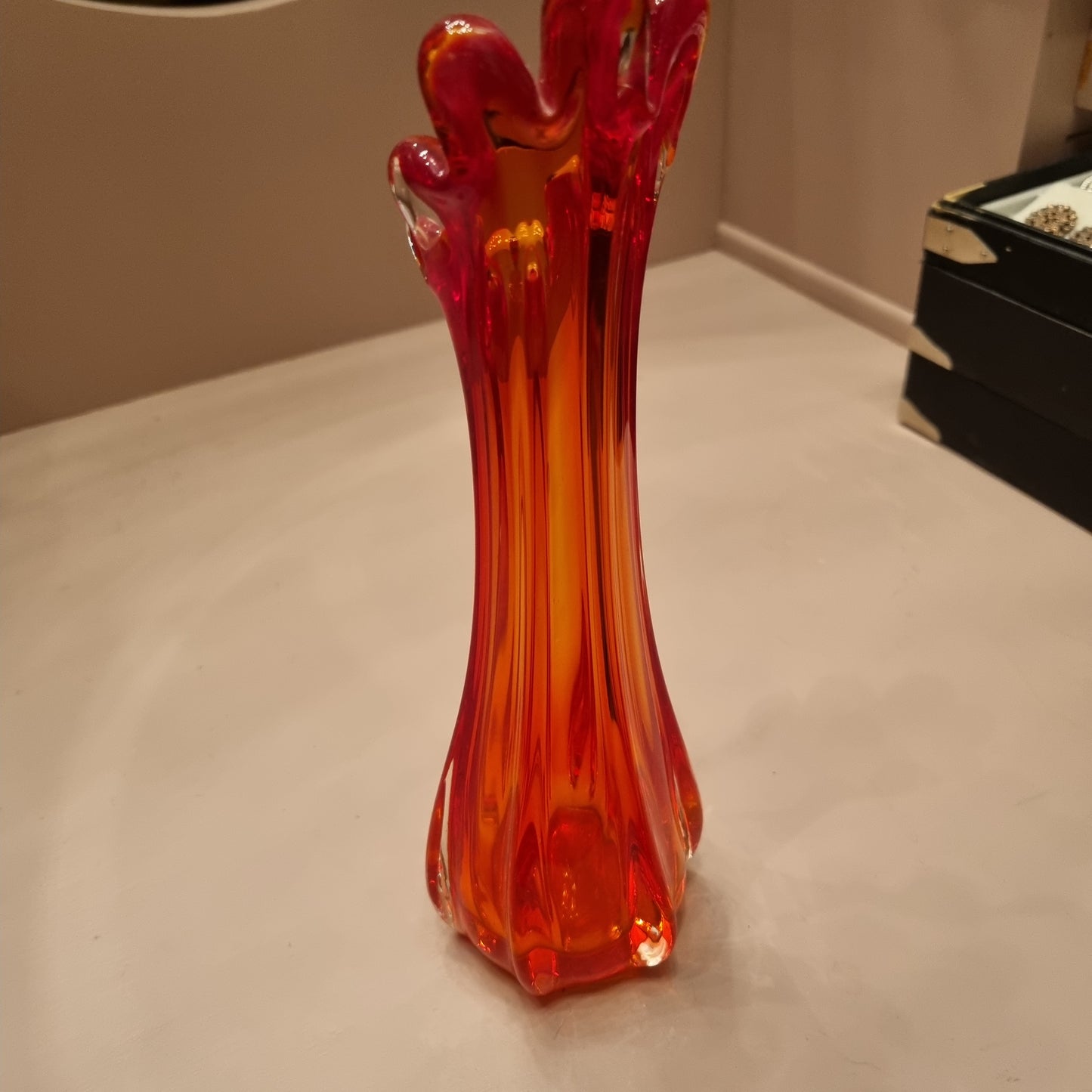 Retro Vintage Vase Orange Lava